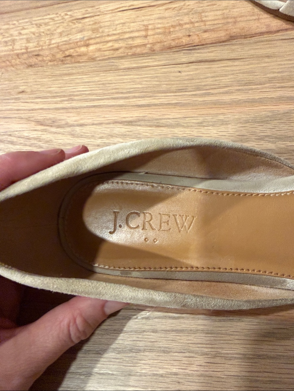 J. Crew Pointed D'Orsay Flats in Beige Suede - Picture 3 of 4